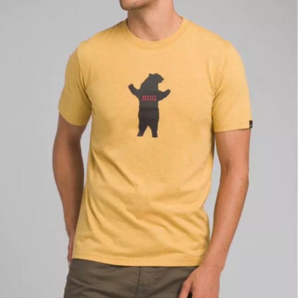 Prana Yellow Bear Hug Graphic Tee